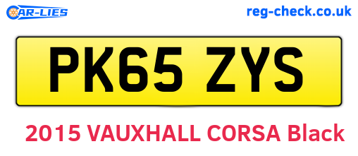 PK65ZYS are the vehicle registration plates.