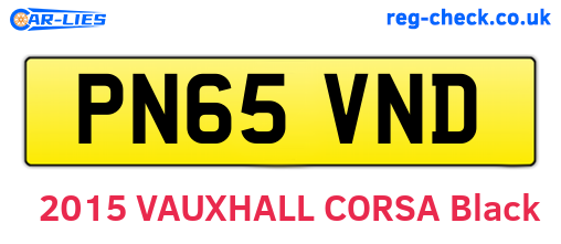 PN65VND are the vehicle registration plates.