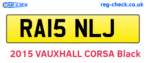 RA15NLJ are the vehicle registration plates.