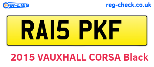 RA15PKF are the vehicle registration plates.