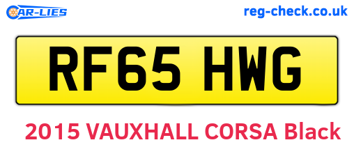 RF65HWG are the vehicle registration plates.