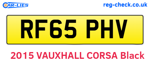 RF65PHV are the vehicle registration plates.