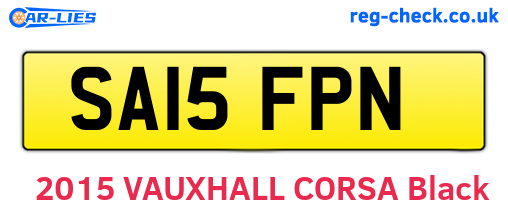 SA15FPN are the vehicle registration plates.