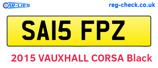 SA15FPZ are the vehicle registration plates.
