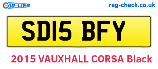 SD15BFY are the vehicle registration plates.