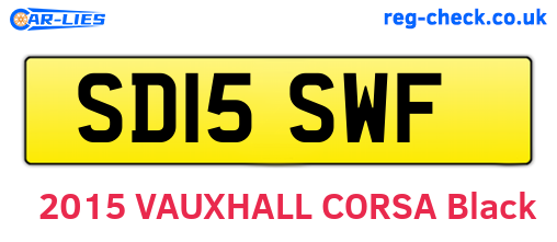 SD15SWF are the vehicle registration plates.