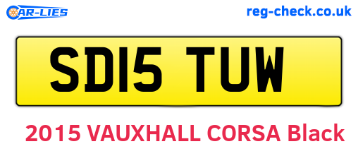 SD15TUW are the vehicle registration plates.