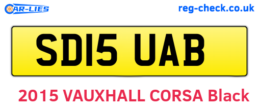 SD15UAB are the vehicle registration plates.