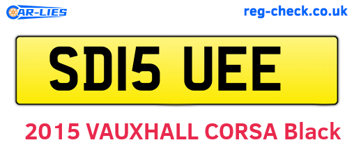 SD15UEE are the vehicle registration plates.