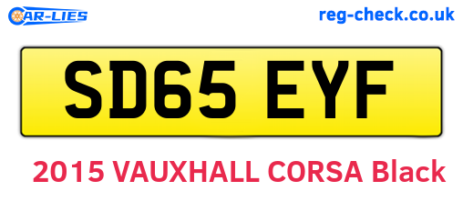 SD65EYF are the vehicle registration plates.