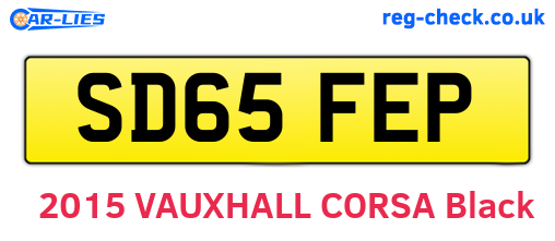 SD65FEP are the vehicle registration plates.