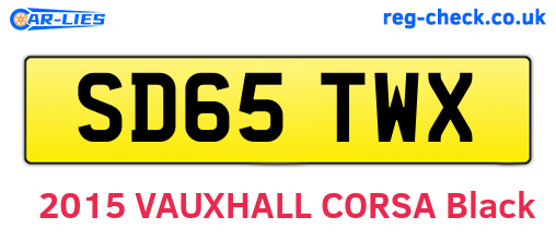 SD65TWX are the vehicle registration plates.