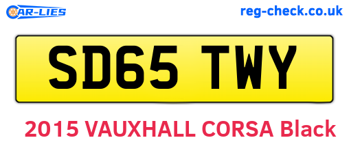 SD65TWY are the vehicle registration plates.