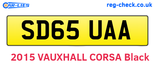 SD65UAA are the vehicle registration plates.