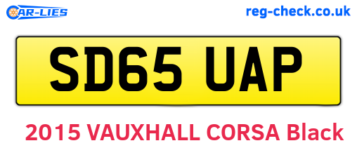 SD65UAP are the vehicle registration plates.