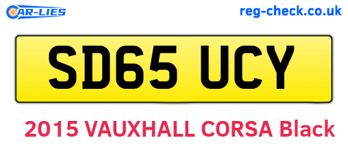 SD65UCY are the vehicle registration plates.