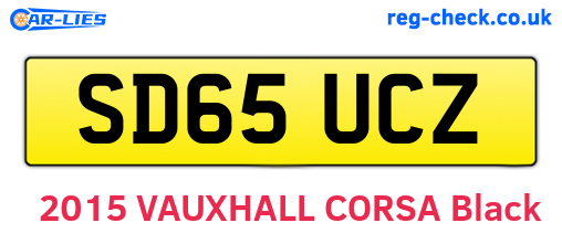SD65UCZ are the vehicle registration plates.