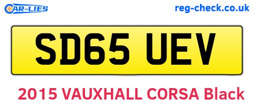 SD65UEV are the vehicle registration plates.