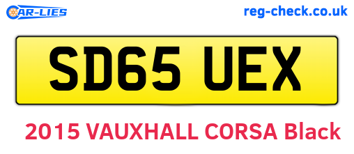 SD65UEX are the vehicle registration plates.
