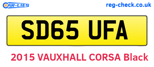 SD65UFA are the vehicle registration plates.