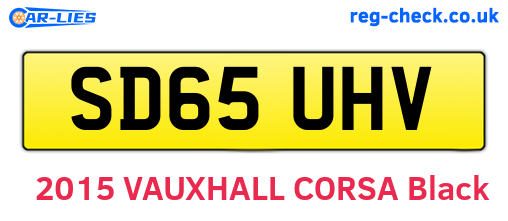 SD65UHV are the vehicle registration plates.