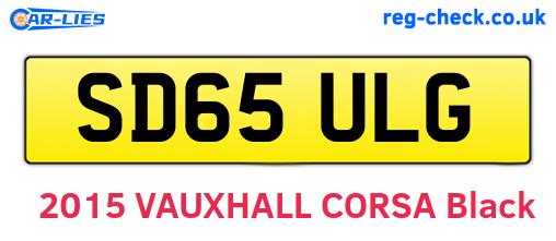 SD65ULG are the vehicle registration plates.