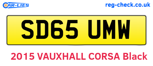 SD65UMW are the vehicle registration plates.