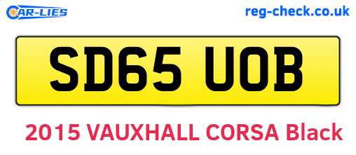 SD65UOB are the vehicle registration plates.