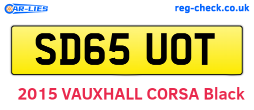 SD65UOT are the vehicle registration plates.