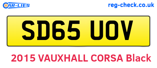 SD65UOV are the vehicle registration plates.