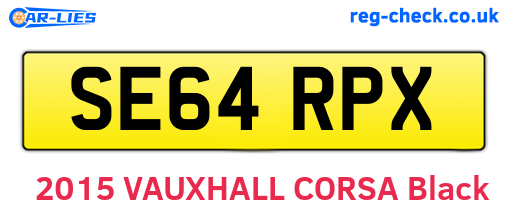 SE64RPX are the vehicle registration plates.