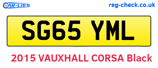 SG65YML are the vehicle registration plates.