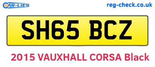 SH65BCZ are the vehicle registration plates.