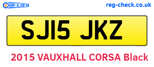 SJ15JKZ are the vehicle registration plates.