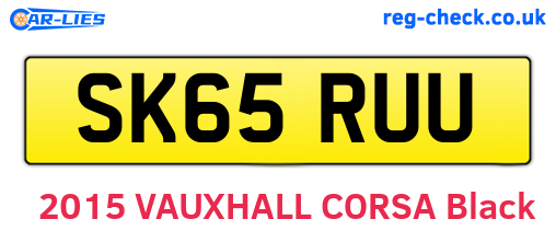 SK65RUU are the vehicle registration plates.