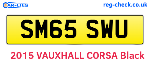 SM65SWU are the vehicle registration plates.