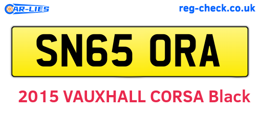 SN65ORA are the vehicle registration plates.