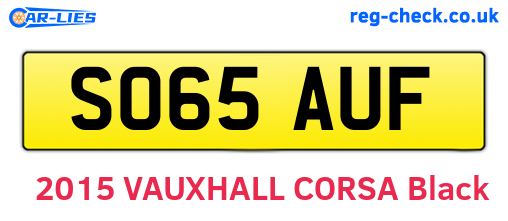SO65AUF are the vehicle registration plates.