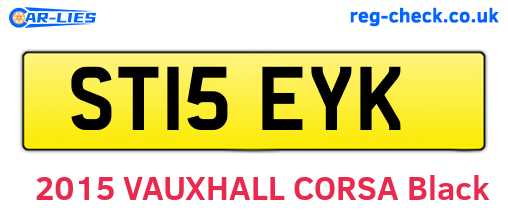 ST15EYK are the vehicle registration plates.