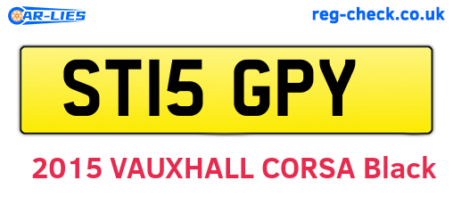 ST15GPY are the vehicle registration plates.