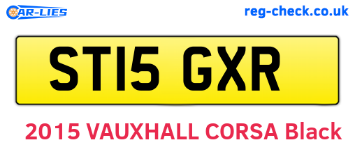 ST15GXR are the vehicle registration plates.