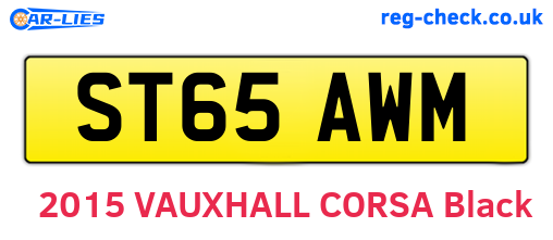 ST65AWM are the vehicle registration plates.