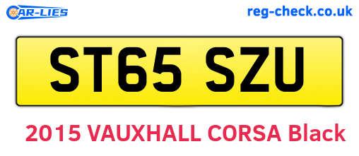 ST65SZU are the vehicle registration plates.
