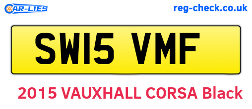 SW15VMF are the vehicle registration plates.