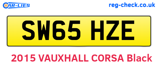 SW65HZE are the vehicle registration plates.