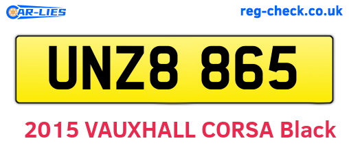 UNZ8865 are the vehicle registration plates.
