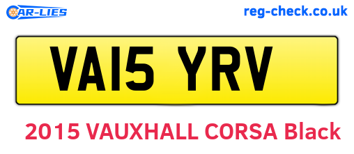 VA15YRV are the vehicle registration plates.