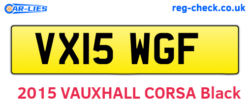 VX15WGF are the vehicle registration plates.