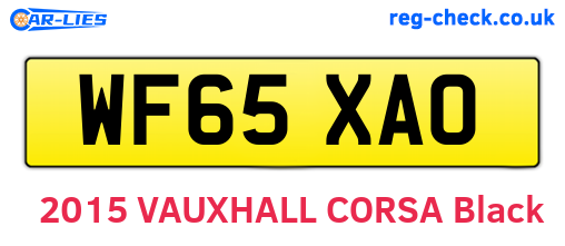 WF65XAO are the vehicle registration plates.