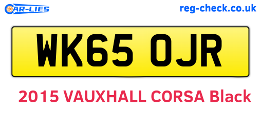 WK65OJR are the vehicle registration plates.